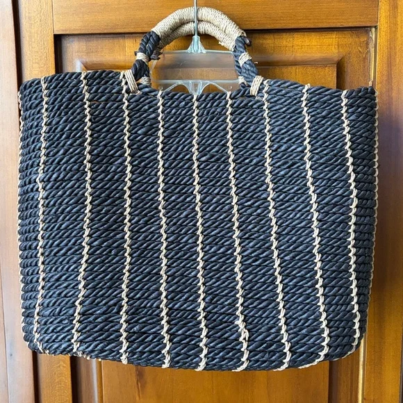 Tommy Bahama Brown and Beige Rope Tote - Picture 5 of 7